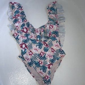 Floral one-piece bathing suit
